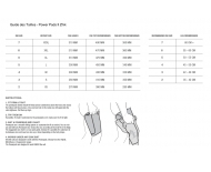 Guide des tailles - Power Pads II Zhik